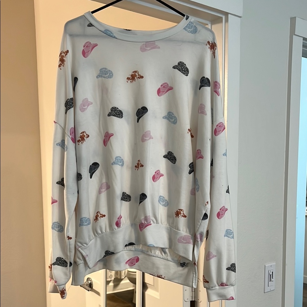 Colorful cowgirl hat sweatshirt